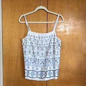 White House Black Market Embellished White Cami